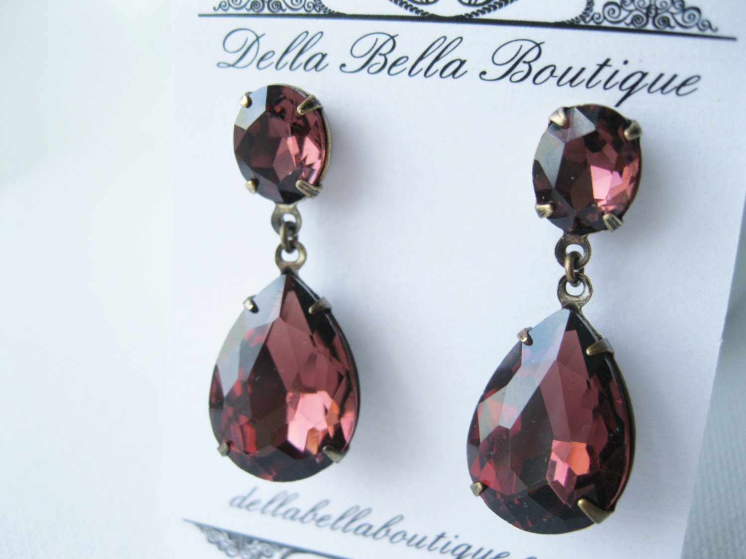 burgundy wedding earrings