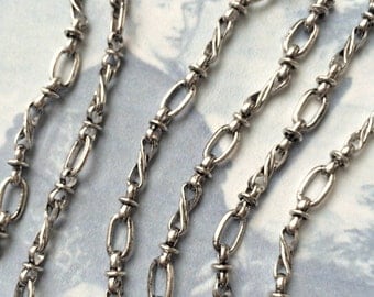 Vintage Standish Chain, Twist Antique Silver Chain,10mm, 2.5Ft