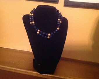 Vintage Blue and Gold Napier Necklace