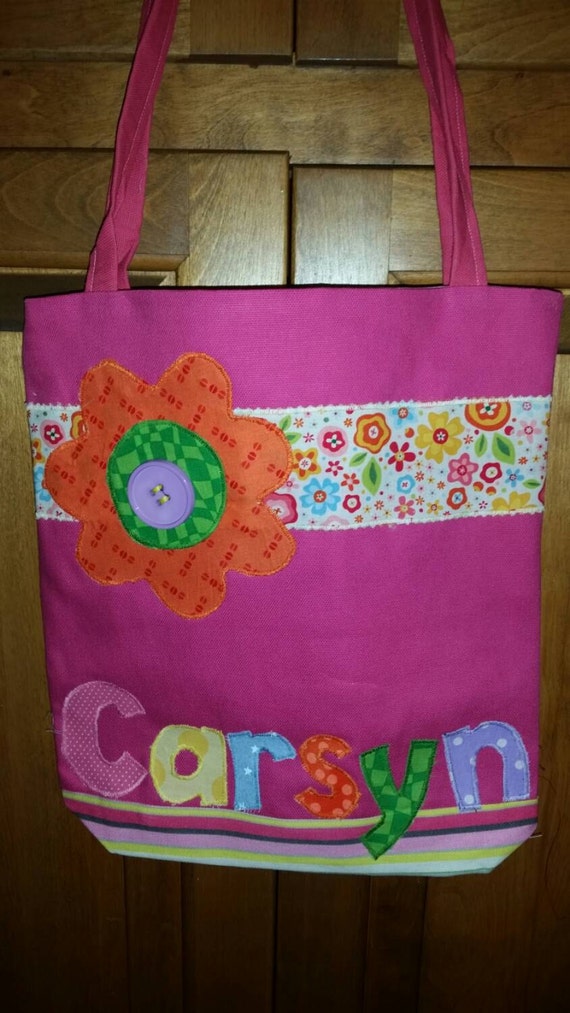 Medium Personalized Kids Tote Bag Girl Tote Bag Canvas Tote