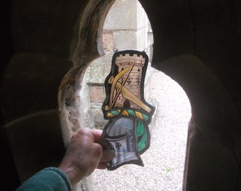 Antique English Church Glass - Church Window fragment - Authentic Vintage Stained glass from a Church window in England - Circa 1910