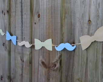 Mustache and Bow Tie Garland