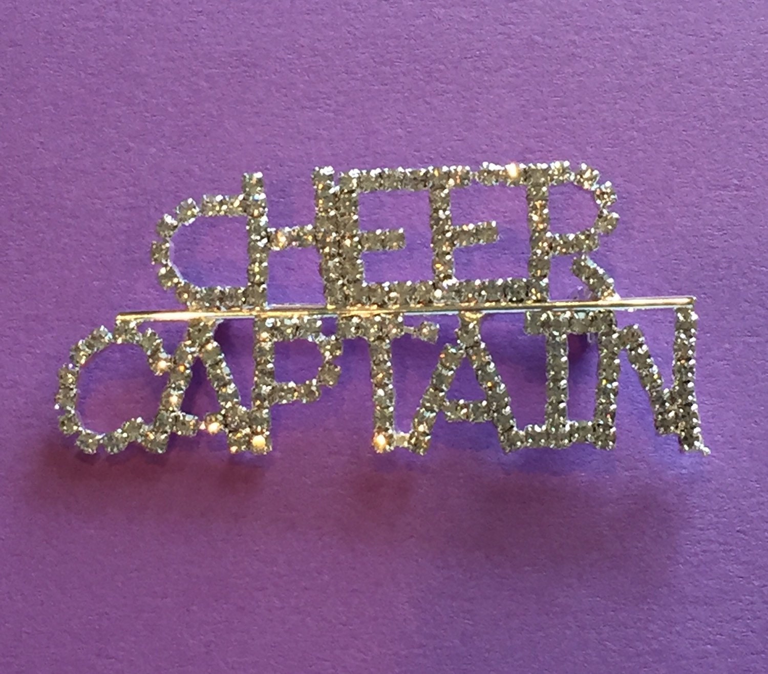 Rhinestone Bling CHEER CAPTAIN Pin