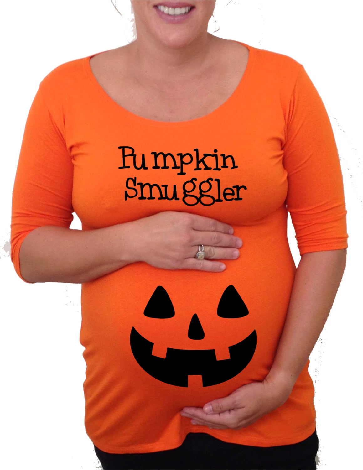Maternity Halloween shirt pumpkin Smuggler by DJammarMaternity