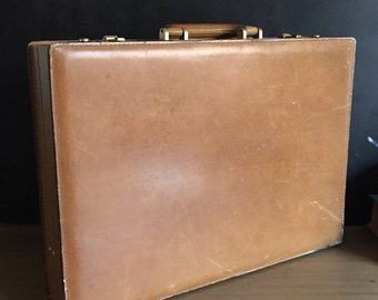 Vintage Di Lana Italy Leather Combination Briefcase Bon Voyage Bazaar Beverly Hills, California