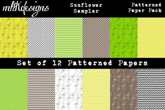 Sunflower Sampler Digital Paper Pack