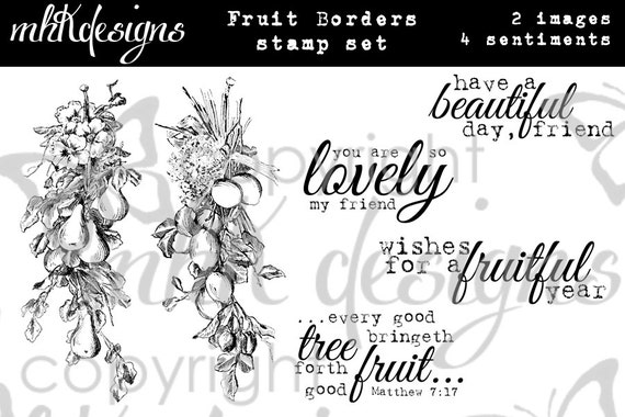 Fruit Borders Digital Stamp Set