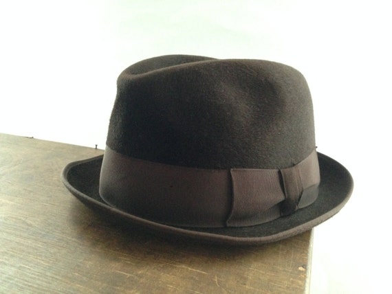 Vintage fedora Hat Brown velour hat Dobesch Wien vintage hat