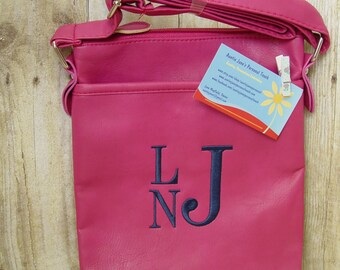 Monogrammed Cross Body Bag, Messenger Bag, Purse