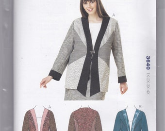 3640 Kwik Sew Women's Jacket Sewing Pattern Sizes 1X-2X-3X-4X