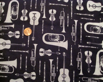 Music instrument - Black / half yard x 1