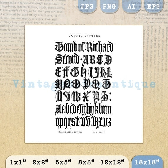 Printable Medieval Alphabet