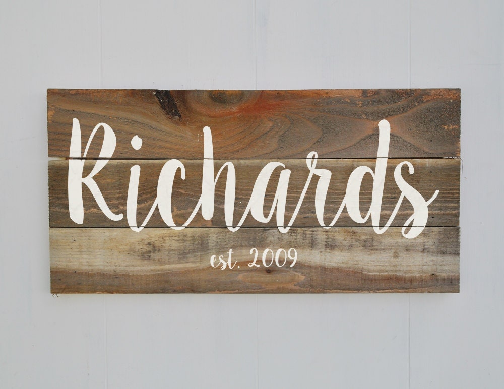 Last Name Sign Family Established Sign Personalized by wavynavy