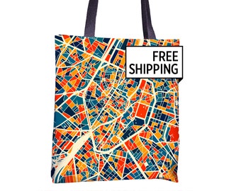 Bruxelles Map Tote Bag - Belgium Map Tote Bag 15x15