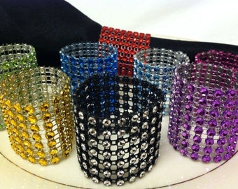 12 Simulated Rhinestone Bling Napkin Rings Party or Home New You Pick Color