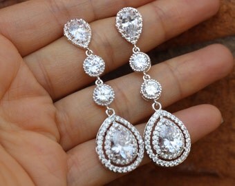long crystal bridal earring bridal jewelry bridal earrings wedding earrings wedding jewelry