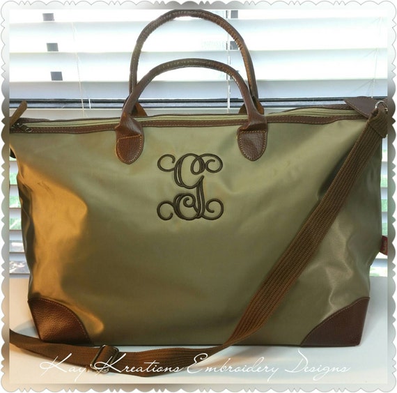 Monogrammed Personalized Weekender Duffle Bag Tote - Women&#39;s/Mens Duffle -Large Weekender ...