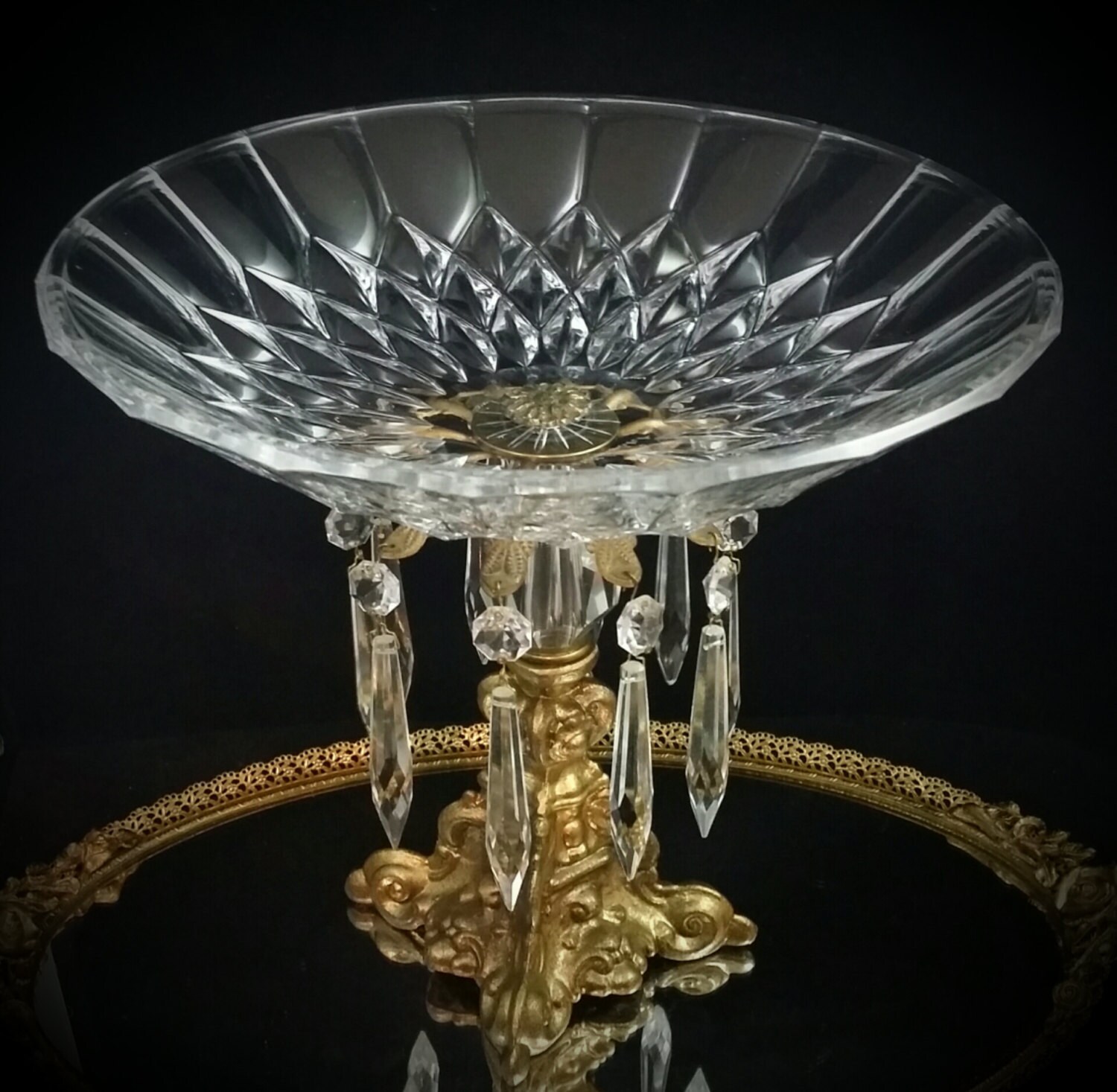 Signed Val St Lambert Bowl Crystal Vase Val Saint Lambert Tray