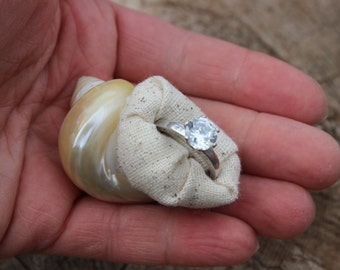 Engagement Ring Box, Sea Shell Ring Box, Beach Proposal, Nautical Engagement, Unique, Organic, Natural Proposal, Engagement Gift