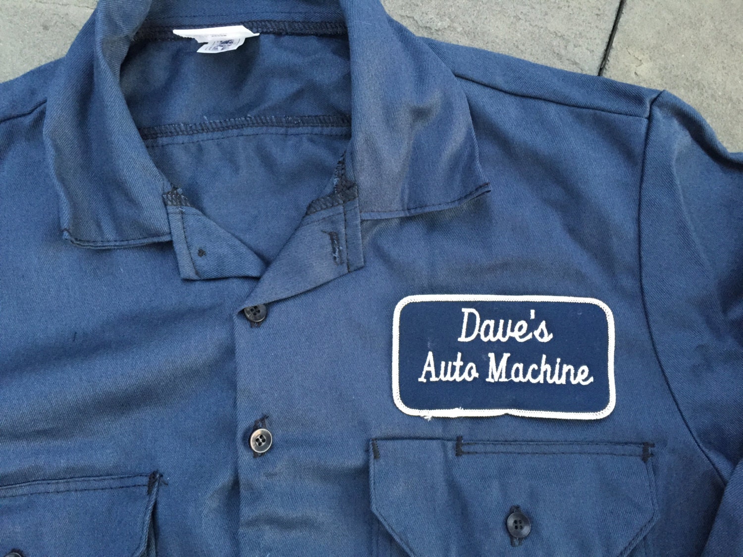 Dave's Auto Machine Mechanic Work Shirt Size Medium
