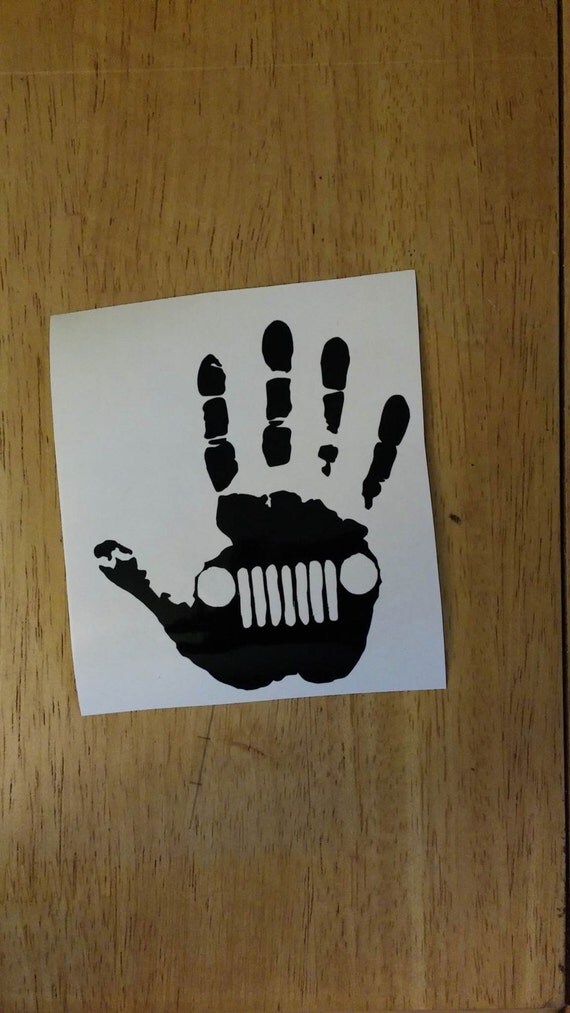 Jeep Wave Hand Print Vinyl Decal