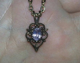 F27 Faceted Kunzite handmade gemstone pendant necklace