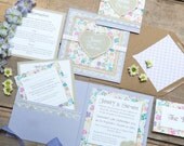 SAMPLE PACK Country Garden Floral Wedding Invitations