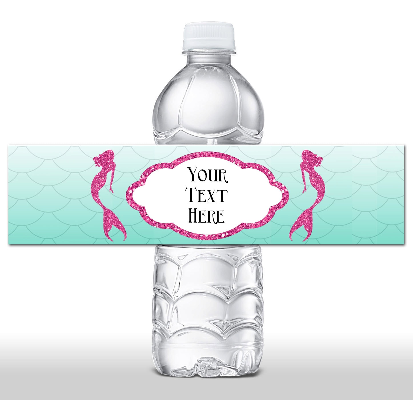 INSTANT DOWNLOAD Mermaid Water Bottle Label Mermaid Party