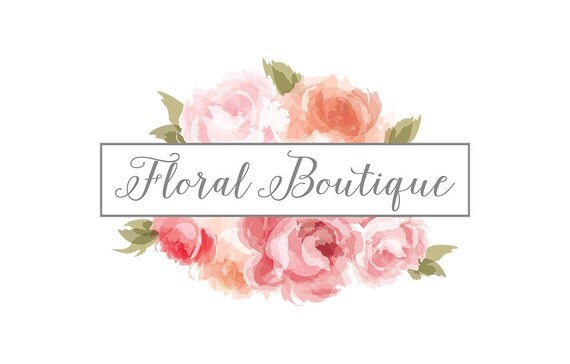 Items similar to Watercolor Floral Frame Logo - Flower Photography Logo ...