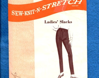 1968 Sew Knit n Stetch 114 Retro Tapered Leg Pants Pattern Sizes S M L Uncut