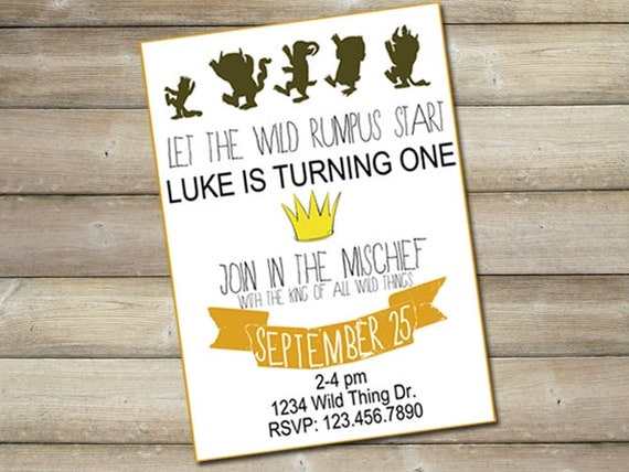 Where The Wild Things Are Birthday Invitations 2