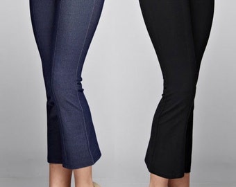 three quarter capri pants ladies