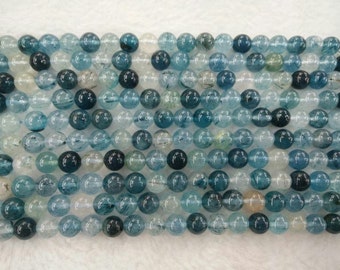 4mm / 6mm / 8mm / 10mm / 12mm Round Quartz Rutilated Blue A Grade