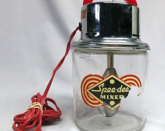 Vintage Spee-dee Electric Mixer - Atomic Red Bakelite Handle