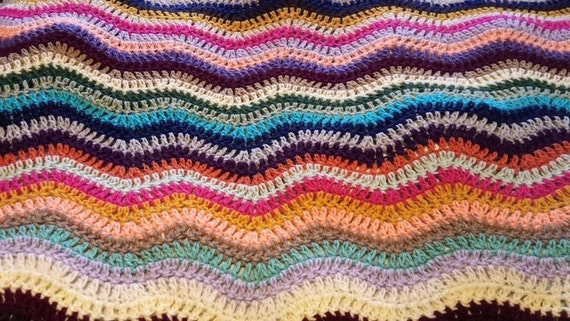 Bright Ripple Crochet Afghan