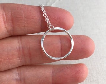 Circle Necklace Silver, Infinity Necklace, Eternity Necklace, Sterling Silver Necklace