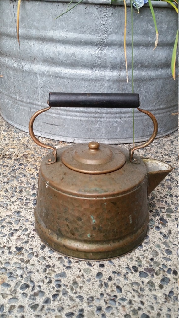 Vintage tea pot hammered copper kitchen by ...