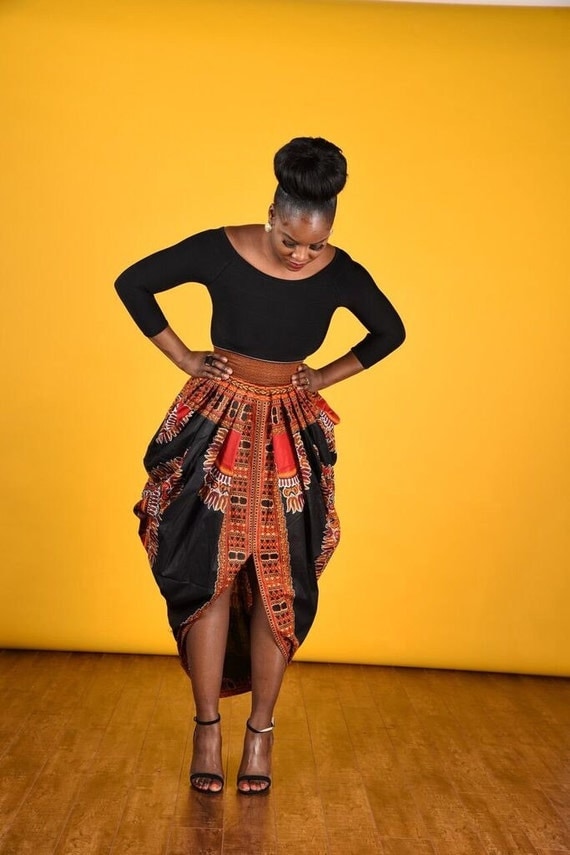 Dashiki Harem Skirt-Black by RAHYMA on Etsy