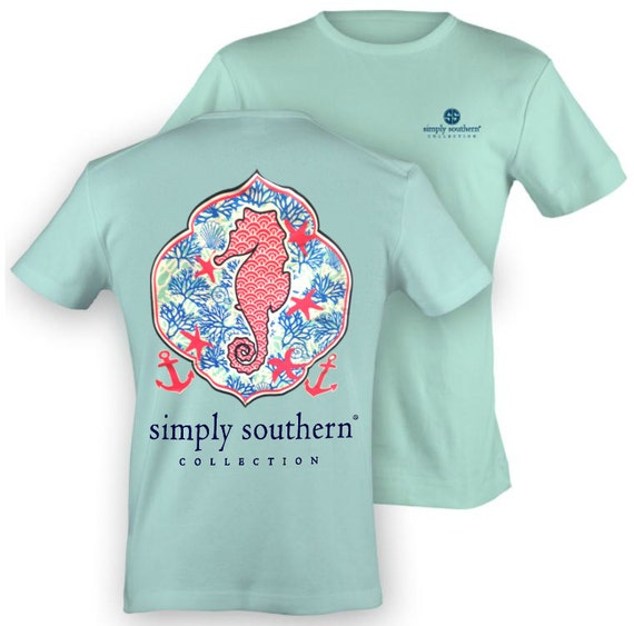 Simply Southern Short Sleeve Preppy Seahorse T-Shirt by amcafe