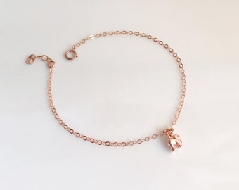 Tiny Rose Gold Elephant Bracelet, Perfect gift for your best friend, Good Luck Elephant Bracelet, Silver Elephant Bracelet, Gold Elephant