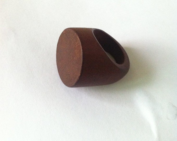 Wood Ring Brown 5 pcs Lot Coffee Mens Handcrafted Nature Scarved Hippie Flat Top Unfinished Vintage Bulk Wholesale