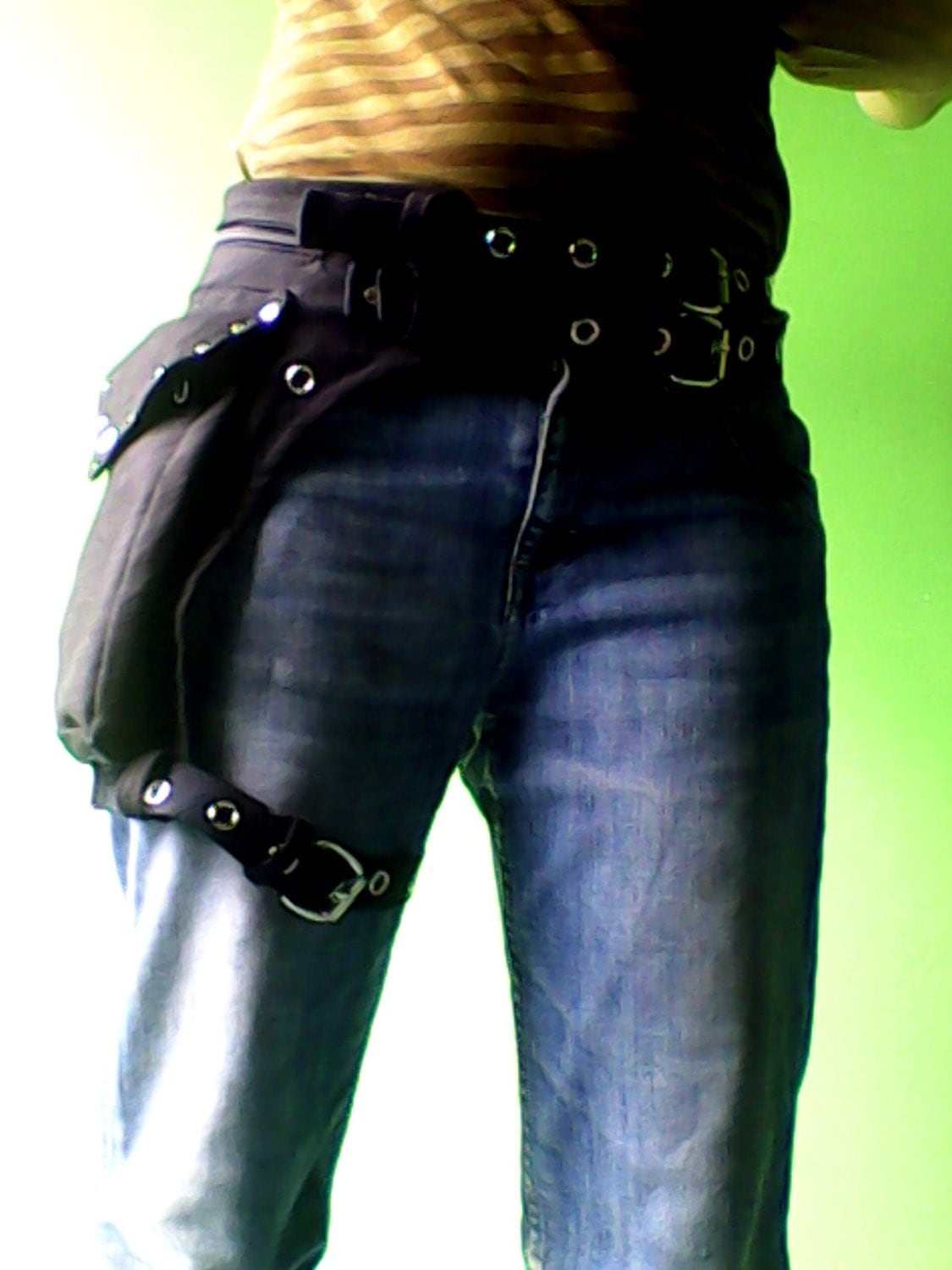 Thigh strap utility belt with extra rivets strap leg by Hipsypixie