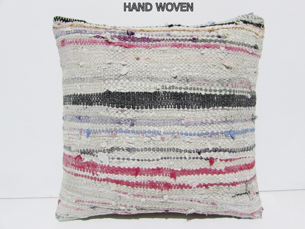 pink kilim pillow 18x18 cream decorative by DECOLICKILIMPILLOWS