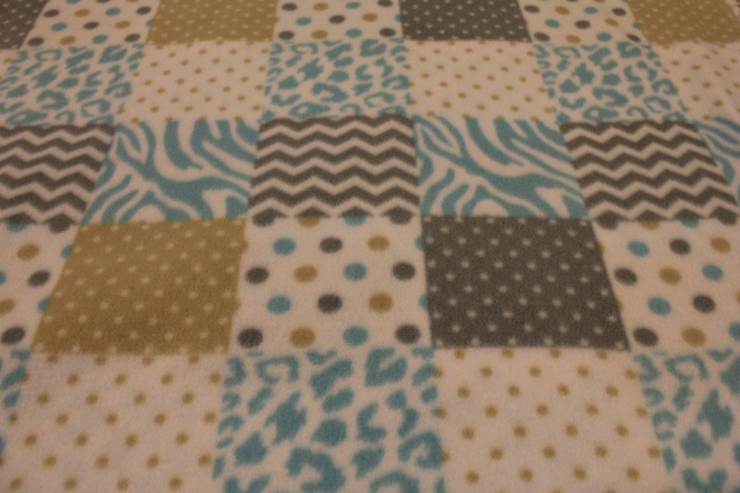 Baby Boy Squares Blizzard Fleece Fabric by BlanketsMadeofFleece