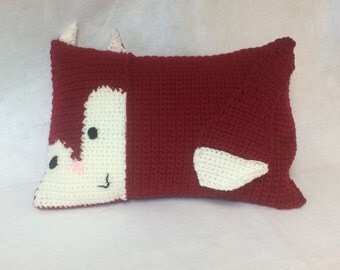 Crochet fox pillow | Etsy