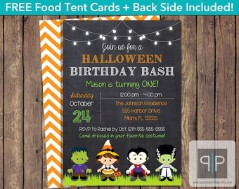 INSTANT DOWNLOAD Halloween Birthday Invitation, Editable Halloween Birthday Invitation, Printable Halloween Costume Birthday Invitation, P24