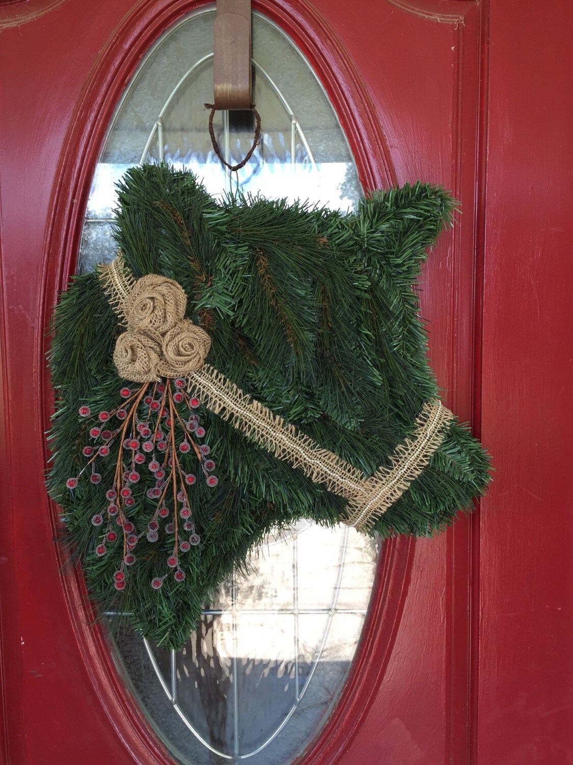 Custom Cow Wreath with Burlap