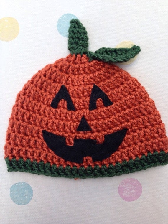 Items similar to Crochet JackOLantern Halloween Hat on Etsy