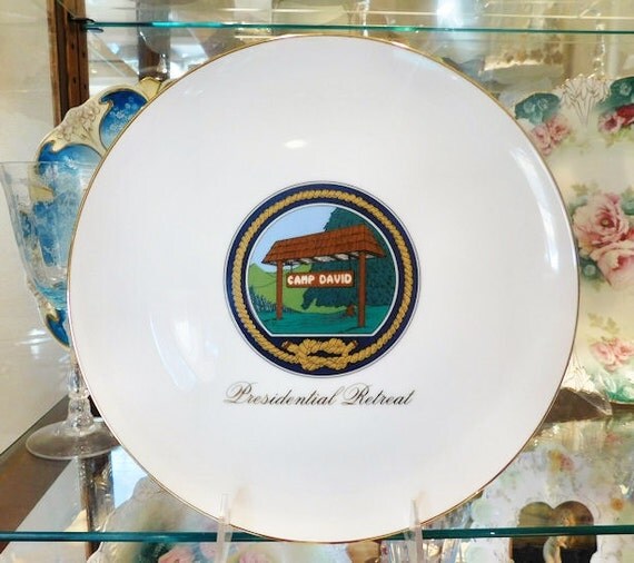 Camp David Plate Ronald Reagan President Administration Presidential Retreat Political Memorabilia 1984 Historical History Mil Art China Co