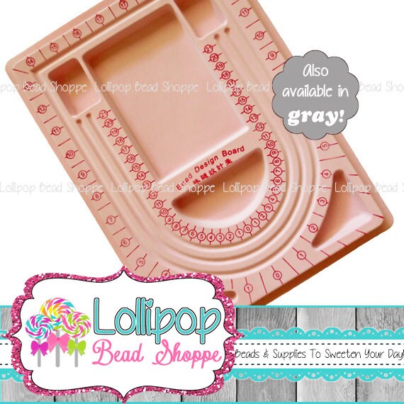 GRAY Bead Design Board 12 7/8" x 9 3/8" Bead Tray Flocked Bead Board